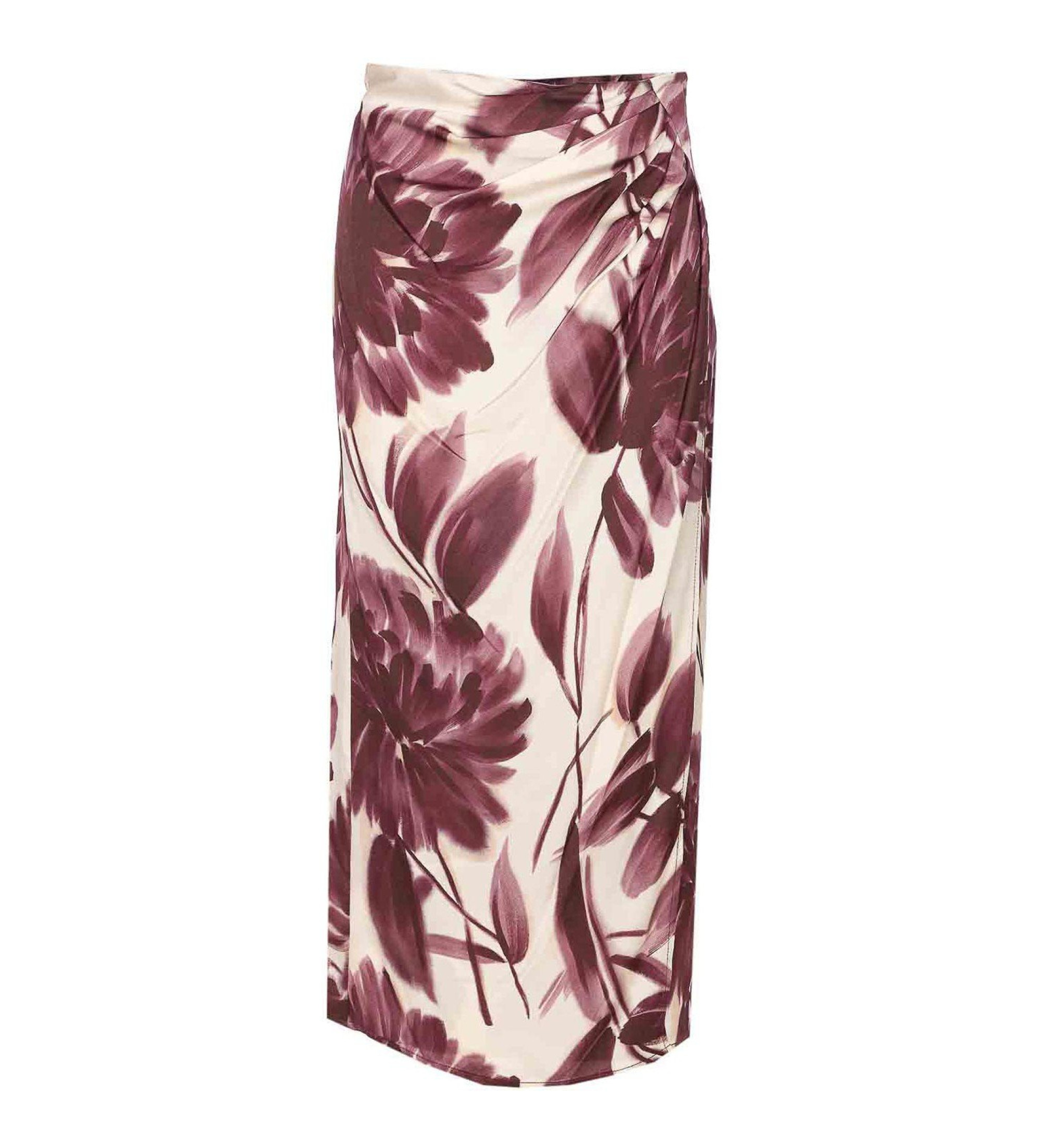 FALDA ESTAMPADA FLORAL BURDEOS - Imagen 4
