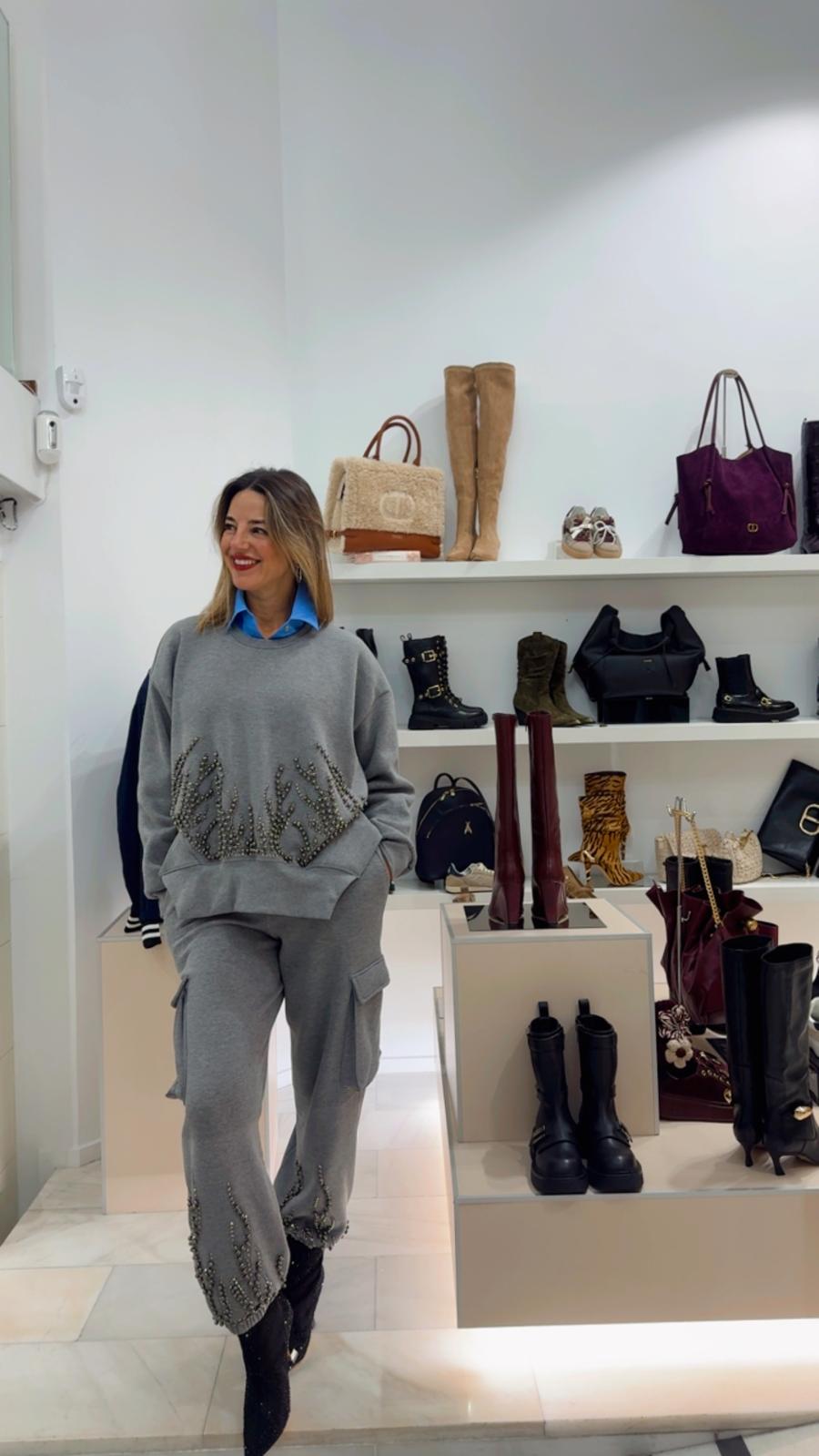 SUDADERA OVERSIZE DE ALGODÓN CON CRISTALES DE LLAMA - Imagen 7