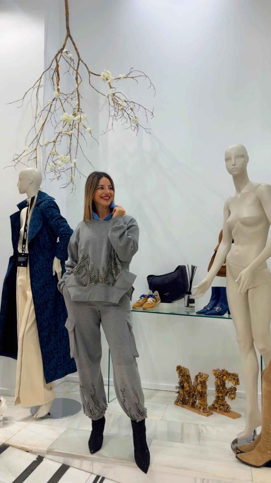 SUDADERA OVERSIZE DE ALGODÓN CON CRISTALES DE LLAMA - Imagen 6