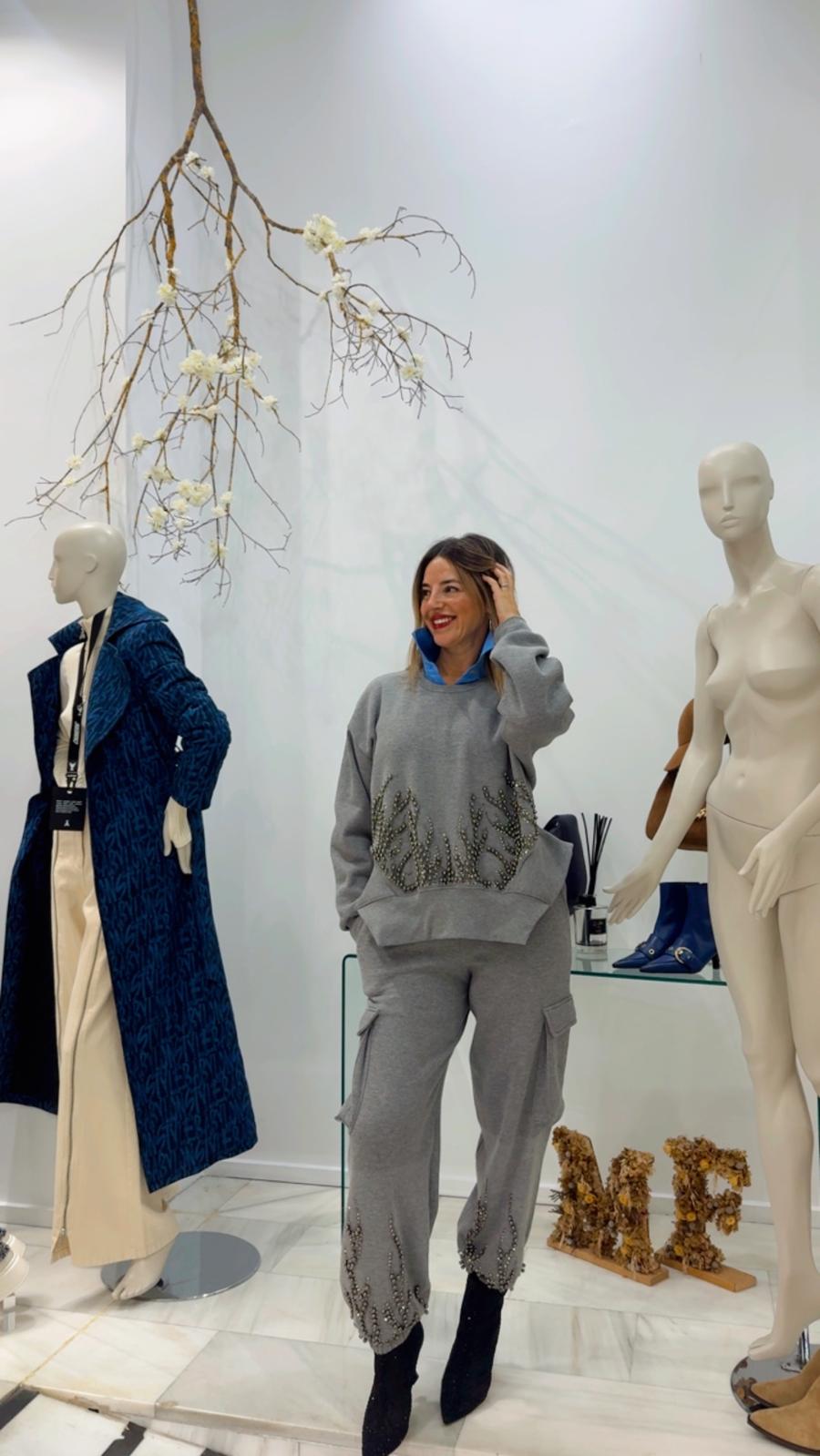 SUDADERA OVERSIZE DE ALGODÓN CON CRISTALES DE LLAMA - Imagen 5